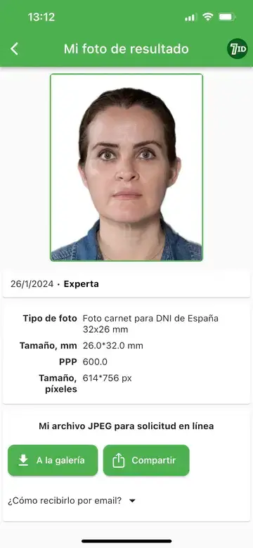 App 7ID: esempio di foto DNI spagnola